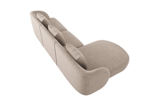 Canapé d'angle gauche Tulum - Beige - 4 places - En polyester - Toucher soie