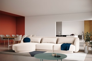 Canapé d'angle gauche Tulum - Beige clair - 4 places - Tissu velours