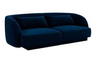 Canapé Tulum - Bleu roi - 2 places - Tissu Tissu velours