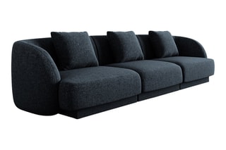 Canapé Tulum - Bleu roi - 3 places - Tissu chenille