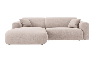 Canapé d'angle gauche Nolio - Beige - 4 places - En polyester - Toucher soie