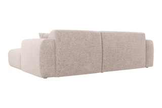 Canapé d'angle gauche Nolio - Beige - 4 places - En polyester - Toucher soie