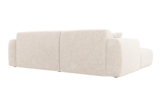 Canapé d'angle Nolio - Beige chiné - 4 places - En polyester - Toucher soie