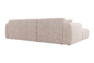 Canapé d'angle Nolio - Beige chiné - 4 places - En polyester - Toucher soie