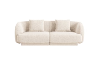 Canapé Tulum - Beige clair - 2 places - En polyester - Toucher soie