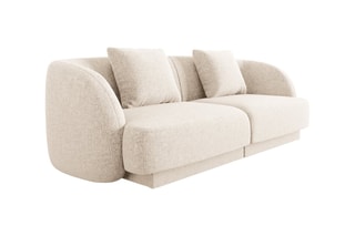 Canapé Tulum - Beige clair - 2 places - En polyester - Toucher soie