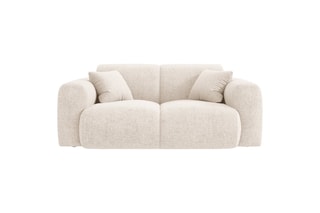 Canapé Nolio - Beige clair - 2 places - En tissu chenille - Toucher soie