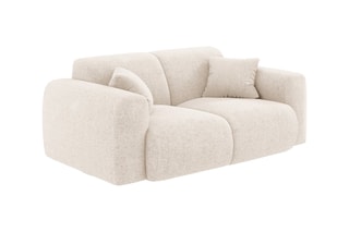 Canapé Nolio - Beige clair - 2 places - En tissu chenille - Toucher soie