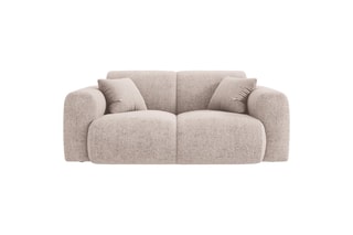 Canapé Nolio - Beige - 2 places - En tissu chenille - Toucher soie