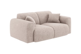 Canapé Nolio - Beige - 2 places - En tissu chenille - Toucher soie