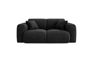 Canapé Nolio - Noir - 2 places - En tissu chenille - Toucher soie