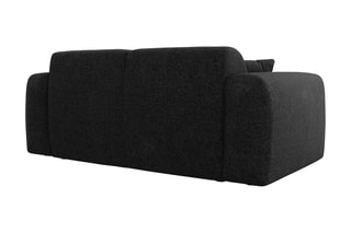 Canapé Nolio - Noir - 2 places - En tissu chenille - Toucher soie