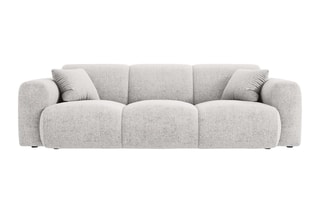 Canapé Nolio - Gris clair - 3 places - En polyester - Toucher soie