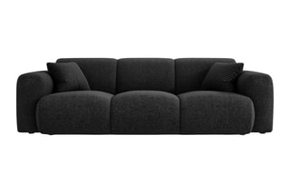 Canapé Nolio - Noir - 3 places - En polyester - Toucher soie