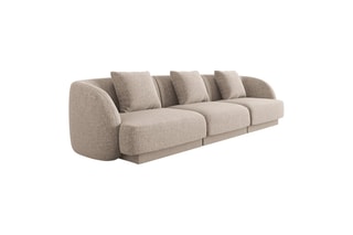 Canapé Tulum - Beige - 3 places - En polyester - Toucher soie