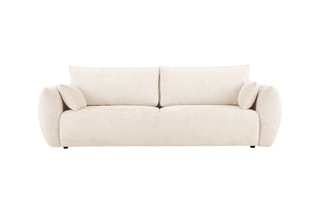 Canapé convertible Matera - Beige clair - 3 places - Tissu chenille