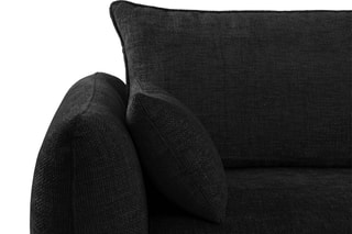 Canapé convertible avec coffre de rangement Matera - Noir - 3 places - En tissu chenille