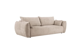 Canapé convertible Matera - Beige - 3 places - En tissu chenille