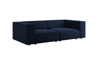Canapé Arendal - Bleu roi - 3 places - Tissu velours