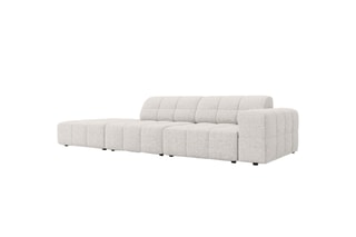 Canapé d’angle gauche Chicago - Gris clair chiné - 3 places - Tissu chenille