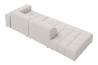 Canapé d’angle gauche Chicago - Gris clair chiné - 3 places - Tissu chenille