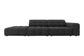 Canapé d’angle gauche Chicago - Noir - 3 places - Tissu chenille