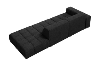 Canapé d’angle gauche Chicago - Noir - 3 places - Tissu chenille