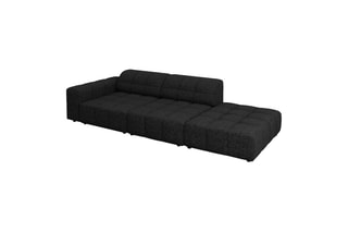 Canapé d’angle gauche Chicago - Noir - 3 places - Tissu chenille