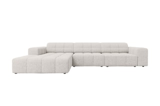 Canapé d'angle gauche Chicago - Gris clair - 4 places - En tissu chenille