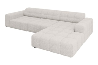 Canapé d'angle droit Chicago - Gris clair - 4 places - En tissu chenille