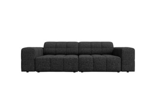 Canapé Chicago - Noir chiné - 3 places - En tissu chenille