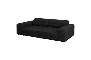 Canapé Chicago - Noir chiné - 3 places - En tissu chenille