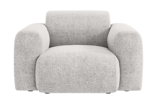 Fauteuil Nolio - Gris clair chiné - En tissu chenille