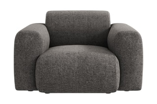 Fauteuil Nolio - Gris foncé - En tissu chenille