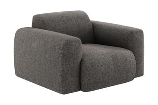 Fauteuil Nolio - Gris foncé - En tissu chenille