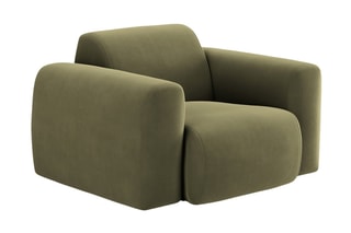 Fauteuil Nolio - Kaki - Toucher velours
