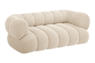 Canapé Koge - Beige clair - 2 places - Toucher velours