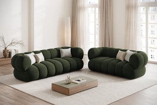 Canapé Koge - Vert - 2 places - Toucher velours