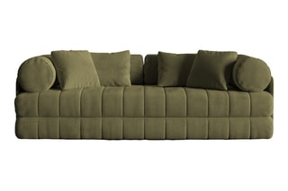 Canapé convertible Kemi - Vert - 3 places - En tissu velours