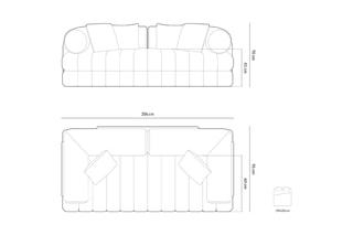 Canapé convertible Kemi - Rouge brique - 3 places - En tissu velours