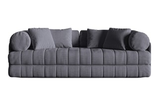 Canapé convertible Kemi - Gris foncé - 3 places - En tissu bouclé