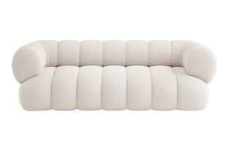 Canapé Koge - Beige clair - 3 places - En tissu chenille