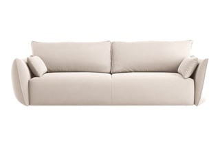 Canapé convertible Matera - Beige - 3 places - En tissu velours