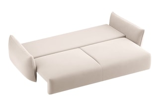 Canapé convertible Matera - Beige - 3 places - En tissu velours