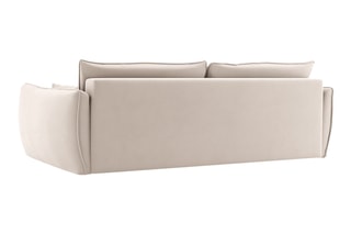 Canapé convertible Matera - Beige - 3 places - En tissu velours