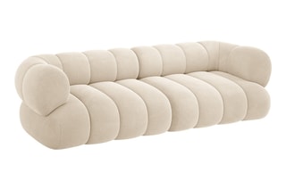 Canapé Koge - Beige - 4 places - Toucher velours