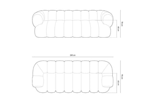 Canapé Koge - Beige - 4 places - Toucher velours