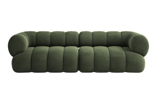 Canapé Koge - Vert olive - 4 places - Toucher velours