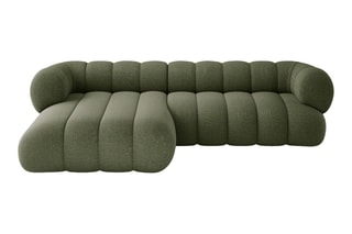 Canapé d’angle gauche Koge - Vert - 5 places - En tissu chenille