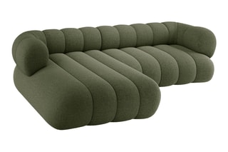 Canapé d’angle gauche Koge - Vert - 5 places - En tissu chenille